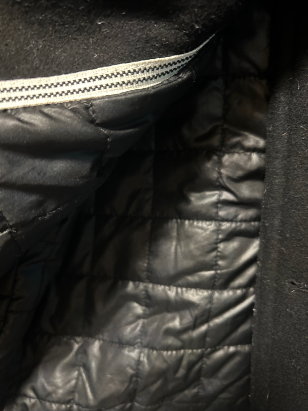 7 Diamonds Black Double-Breasted Wool Peacoat - Picture 3 of 4